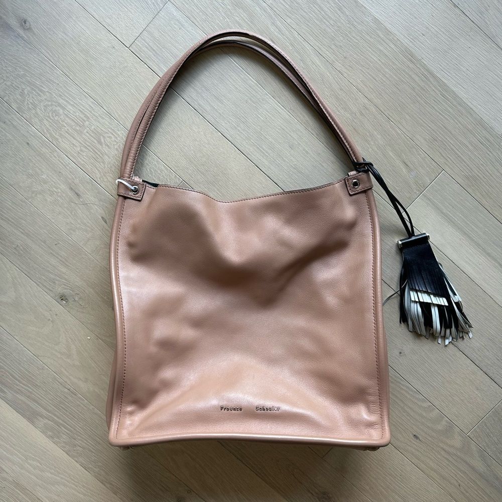 proenza schouler beige leather hobo handbag